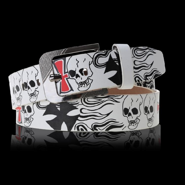 Skull Print Belt Men Women Unisex Hiphop Belt Adult Casual Clothing Accessories