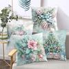 Christmas Floral Patterned Decorative Throw Pillows Polyester pillowcase, sofa decorative cushion cov Headboard Pillow