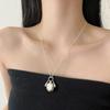 Trendy Gold/Silver Geometric Pendant Necklace Adjustable Length Clavicle Chain Unisex Neckchain Handmade Jewelry  Silver