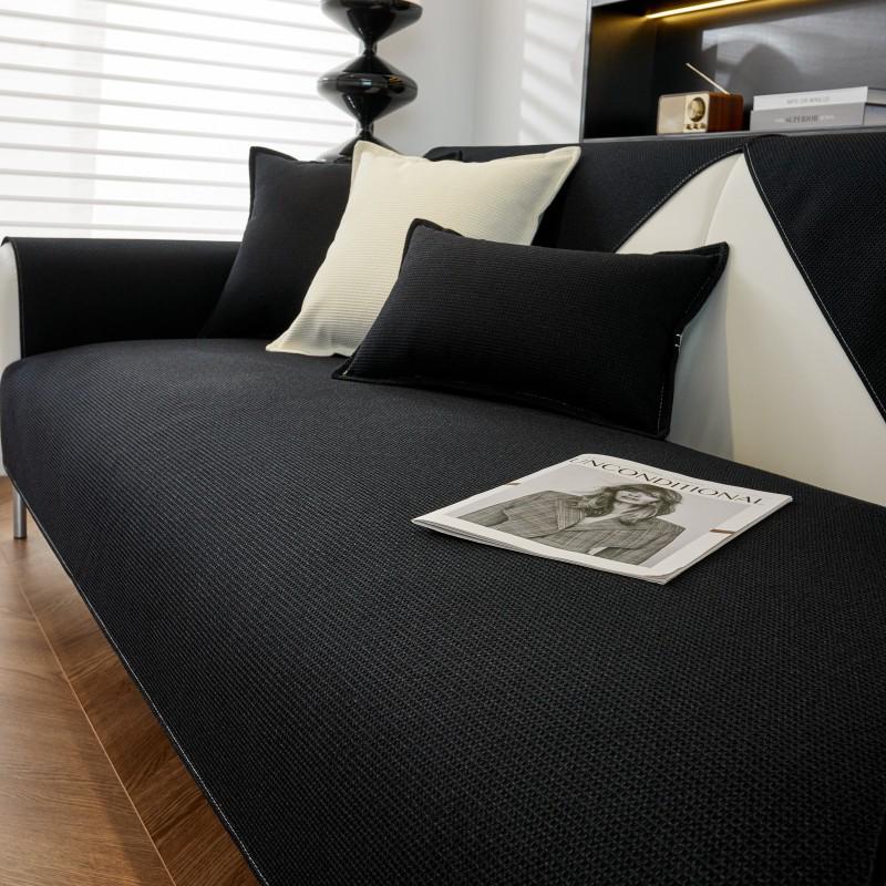 Cream Waffle Solid Sofa Cushion: Universal, Soft, Skin-Friendly, Waterproof & Non-Slip.