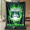 Coperta Flanella con Testo Nome Personalizzato Plymouth Argyle FC Logo Calcio Plaid Pile Personalizzato Regalo Speciale per Divano Camera da Letto Casa