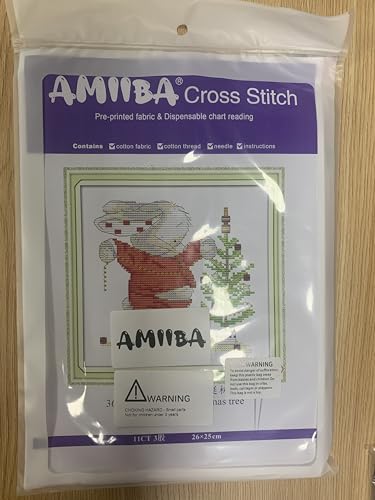 Amiiba 11ct Cross Stitch Embroidery Kit, Pre-Printed Design: Tree of Life, Four Seasons, DIY Wall Art Decor, Beginner's