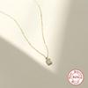 Stylish And Simple Ins Wind S925 Sterling Silver Square Tag With Diamonds Temperament Commuter Women'S Collarbone Necklace