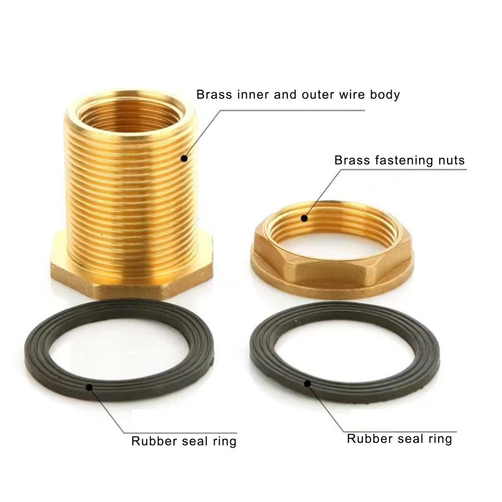 Upgrades Messing Wassertankanschlüsse Metall Schottverschraubung Wasser Speicherfass Anschluss Einfach zu bedienen für Gartennutzung