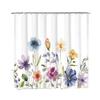 Shower Curtain Waterproof And Mildew-Proof Digital Printing Plants, Flowers And Plants, New Bathroom Shower Cloth, Partition Curtain Free Of Punching