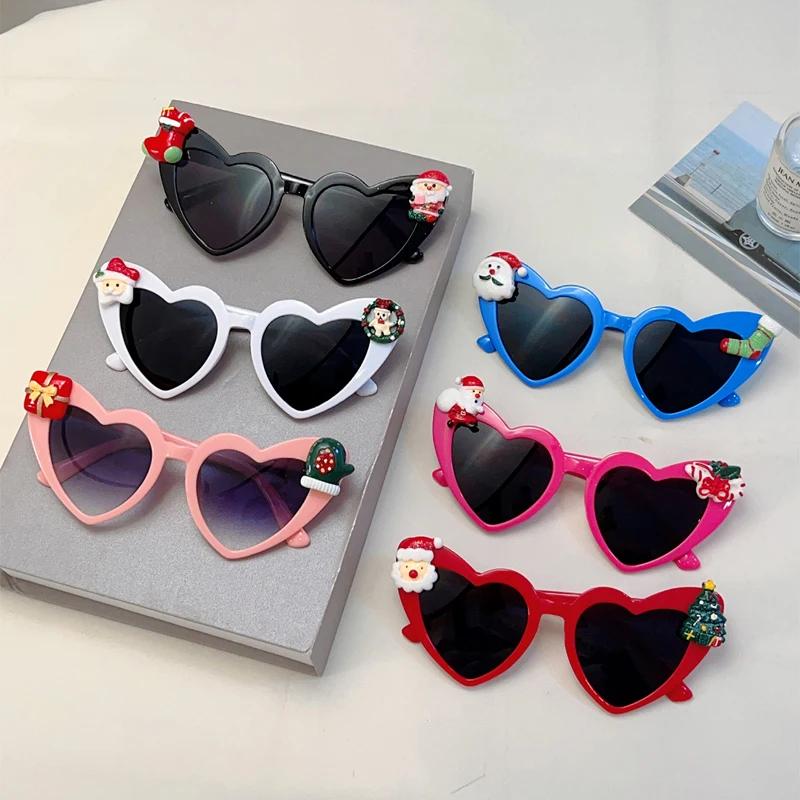 Heart Shaped Sunglasses Women New Cute Christmas Decorative Shades Fashion Original Design Festival Rave Sun Glasses