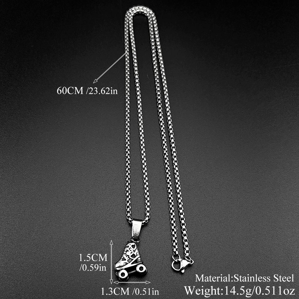 Roller Skates Neck Chain For Women Men Stainless Steel Silver Color Fashion Male Hiphop Hottie Party Pendant Necklace Jewelry