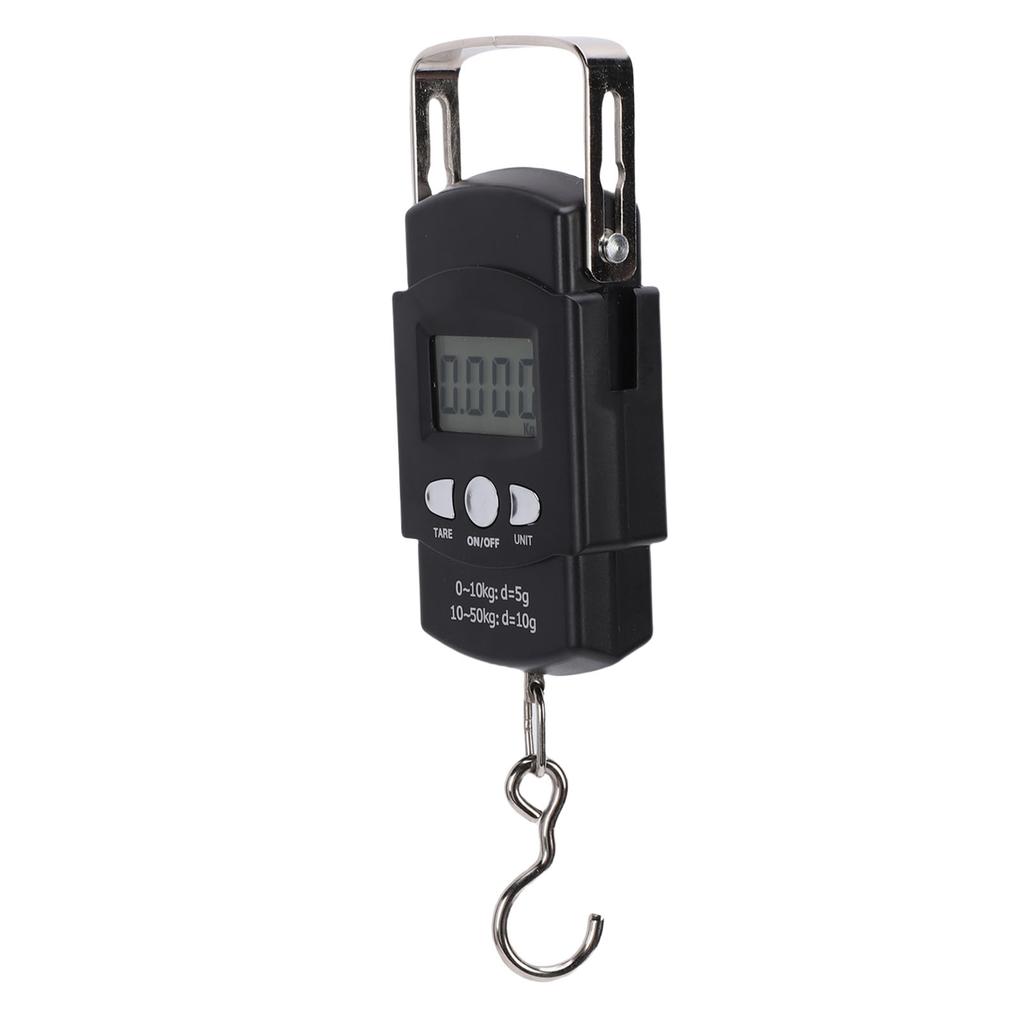 Fischschuppen Digitalwaage Kofferwaage LCD-Anzeige Hängewaage 50kg mit eingebautem Maßband Haken Griff für Reise