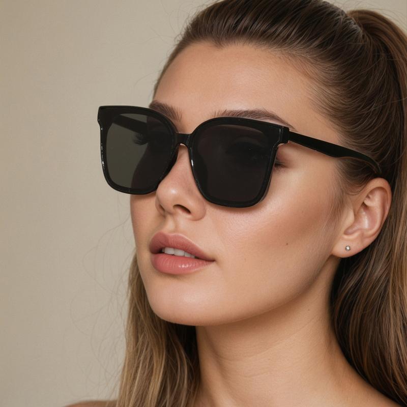 4pcs Large Frame Cat Eye Sunglasses Retro Gradient Square Lens Oversize Cycling Sun Glasses Women  Shades Vintage Eyewear UV400