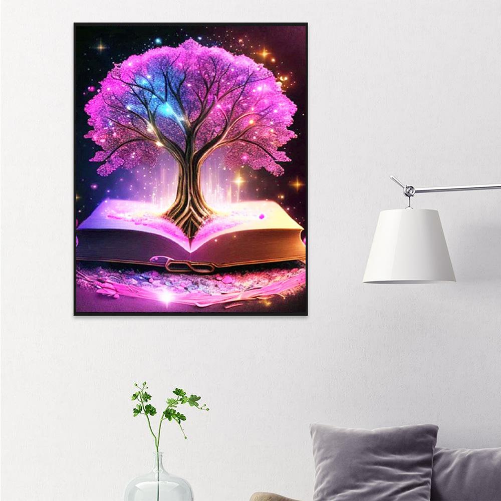 5D Diy Diamond Painting Fantasy Tree Embroidery Mosaic Book Landscape Square Round Home Decor