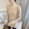 Elegant Hip-Length Cashmere Sweater Dress - 2025 Autumn/Winter Collection, Women's Slimming Knit Pullover.
