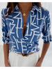 Turn-down Collar Printing Long Sleeve Shirts Women Button T Shirt Female Blouses Casual Top