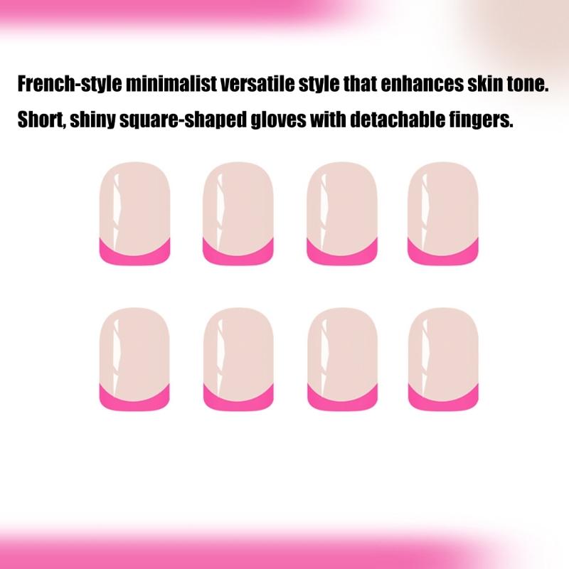 Rose Aufdrücknagel Mandel Falschnagel Glänzend Aufklebenagel Vollständige Abdeckung Falschnagel Acryl Klebt auf Nagel für Damen Mädchen