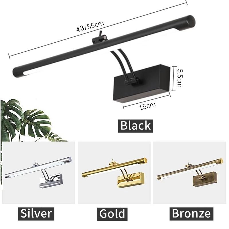 Wall Lamps Bathroom Modern Wall Lights 43CM 55CM Toilet Wall Mounted Lighting Fixtures Sconces Indoor Bedroom Mirror