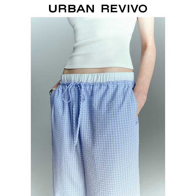 Women's Plaid Color-Block Wide-Leg Pants