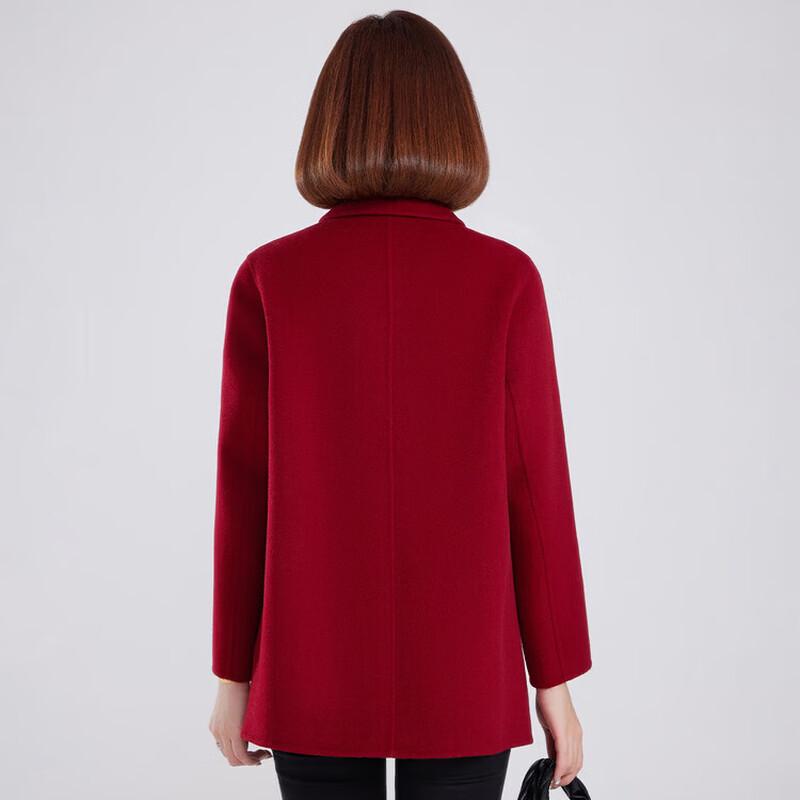 Hengyuanxiang Women's 100% Wool Double-Faced Short Coat