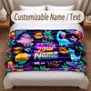 Coperta Morbida a Tema Dinosauri Personalizzata con Stampa Nome Testo Coperta Calda Decorazione Divano Casa Camera da Letto