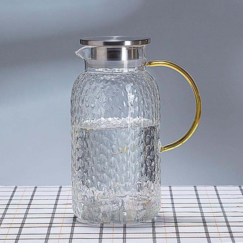 1.6L Glass Water Pitcher with Stainless Steel Lid