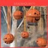 Set Of 5 Or 10 Charming Metal Halloween Pumpkin Bells For Enchanting Decor