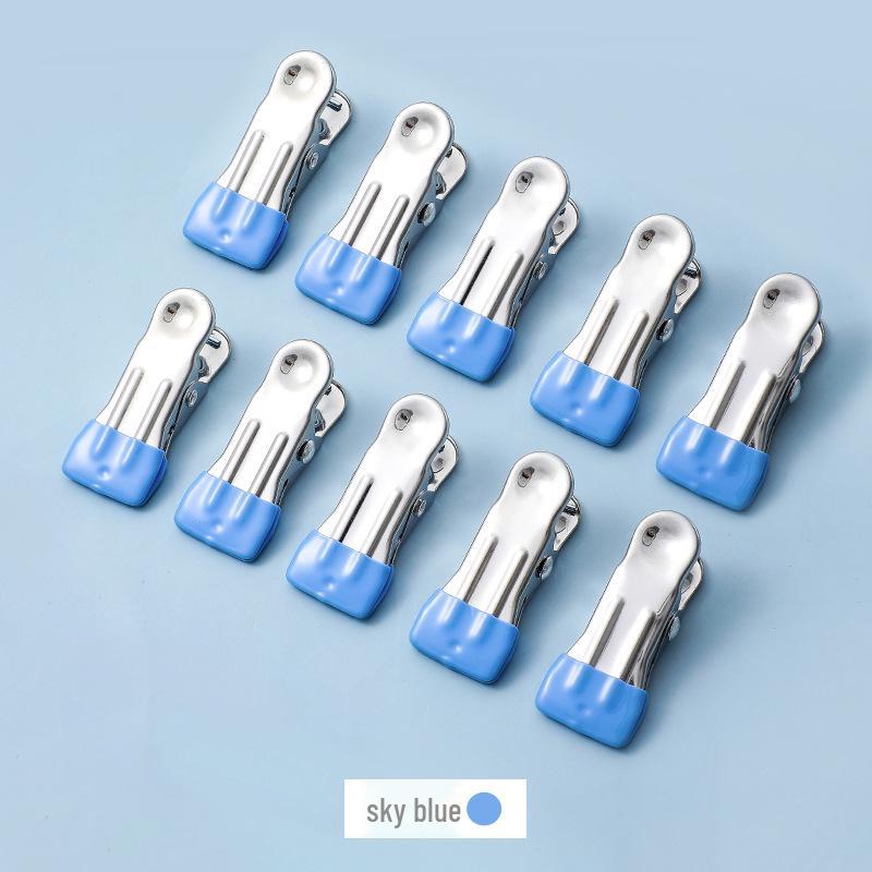 Plastic-Coated Stainless Steel Clips: Non-Slip, Multi-Use for Clothes, Quilts, Food Bags, Mosquito Nets, Windproof.