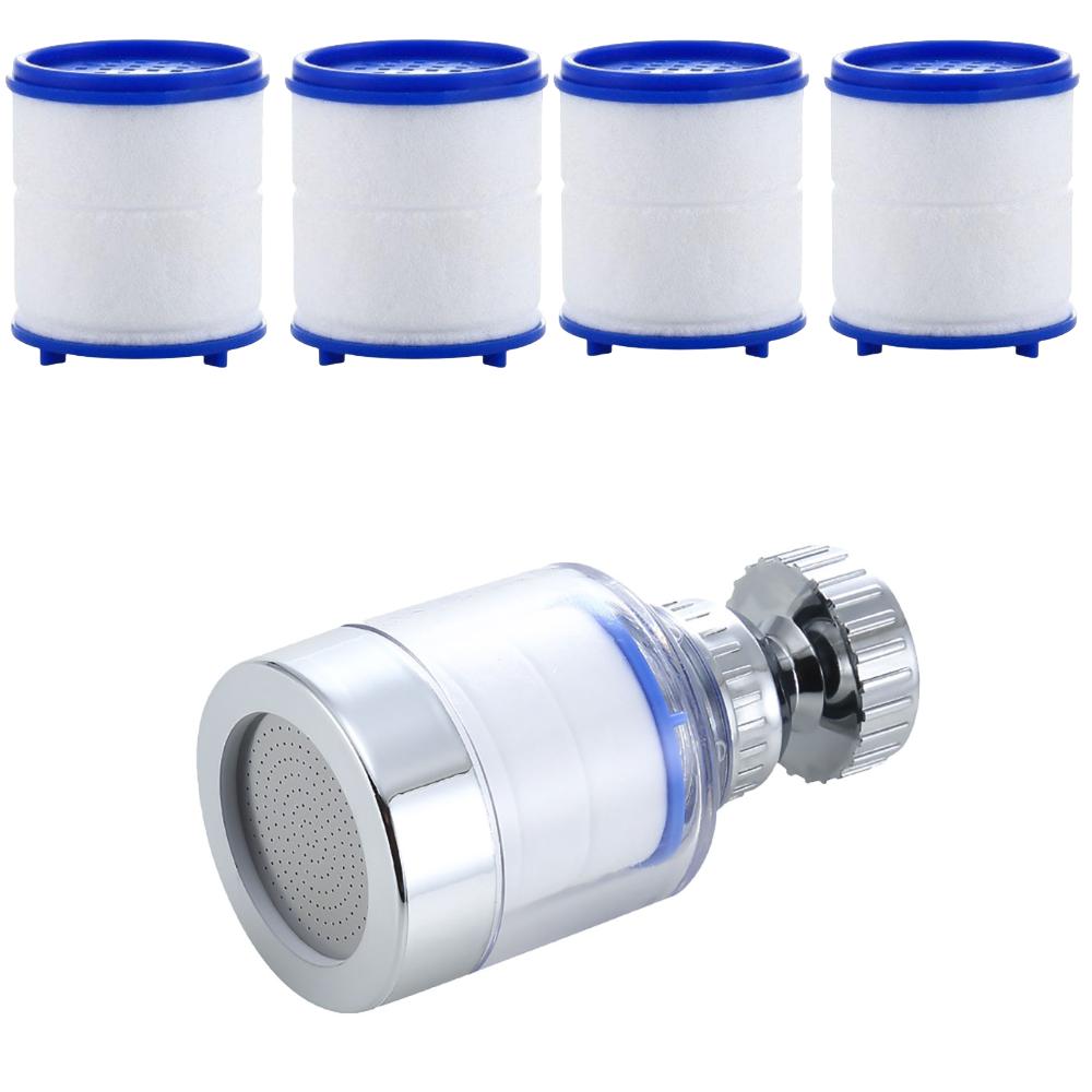 Faucet Water Purifier 360 Degree Rotating Faucet Filters Bubbler Mount Anti-splash Faucet Water Clean Filter Element Purifier