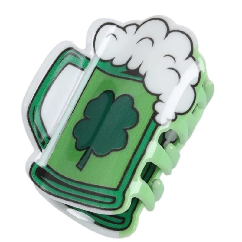StPatricks Shamrock Hair Claw Clip Funny Claw Clip Hair Banana Barrettes NonSlip Girl Hair Clip PonytailClamp for Women