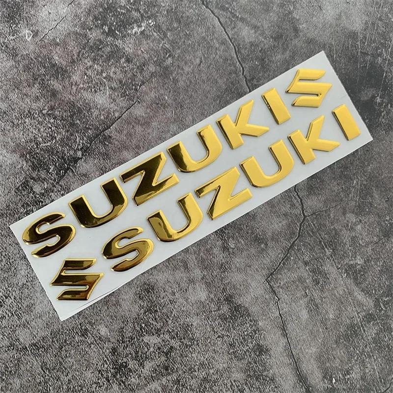 2pcs/set New Motorcycle Sticker 3D PVC for Suzuki Sticker 3D Tank Decal S Logo Gold Emblem Waterproof Decor