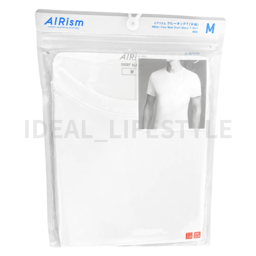 UNIQLO AIRism Crew-Neck Short-Sleeve T-Shirt S-4XL Quick-Dry Men 482519 NWT XL белый