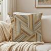 Simple Geo Inlay Pattern Pillow Case Double-Sided Plush Sofa Cushion Covers Organic Breathable Invisible Zipper