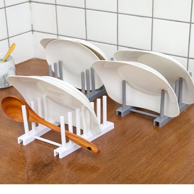 Multifunctional Dish Rack Cup Spoon Plate Drain Holder Plastic Detachable Pot Lid Bowl Storage Household Kitchen Accessories