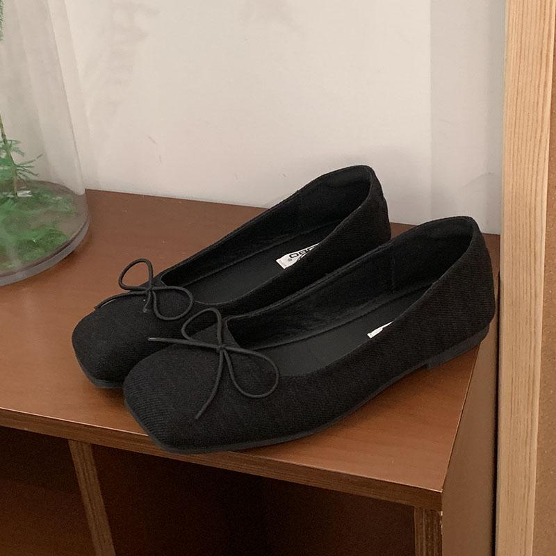 Fashion 2025 New Fashion Butterfly-Knot Ladies Flats With Shoes Soft Female Shallow Footwear Square Toe Women Ballet Flats Shoes