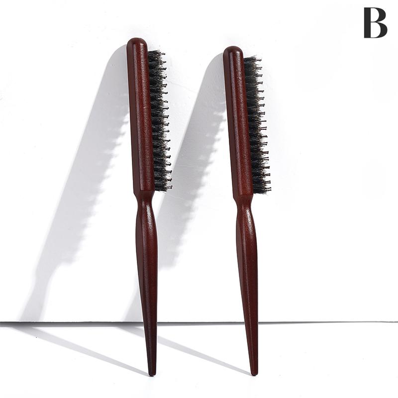 Salon Teasing Back Hair Diy Brushes Boar Bristle Wood Slim Line Comb Hairbrush Extension Hairdressing Professional Styling Tools