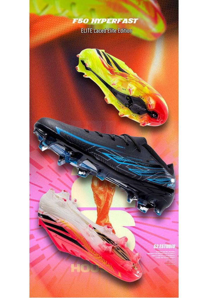 F50 Men's FG Long Stud Football Boots - Lightweight, Breathable, Lace-up Training Shoes for Artificial and Natural Grass