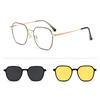 Vintage Square Sunglasses Set with 2 Replaceable Lenses Women Fashion Polarized Shades Trendy Design Outdoor Sun Glasses