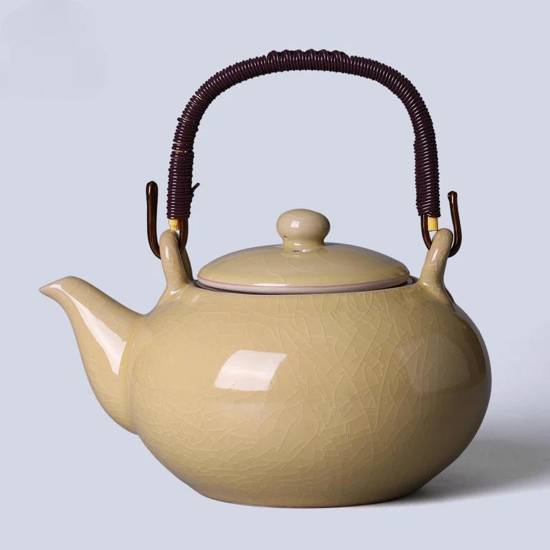 Large Capacity Ceramic Teapot Lifting Beam Pot Tea Kettle Filter Pot Tea Infuser Home Creative Brewing Utensils Single Pots
