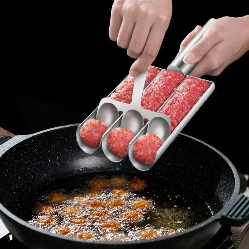 Manual Meatball Spoon Effortless Fish Balls Easy-Release Non-Stick Meatball Maker Set -Ideal Kitchen Accessories Cooking Tools