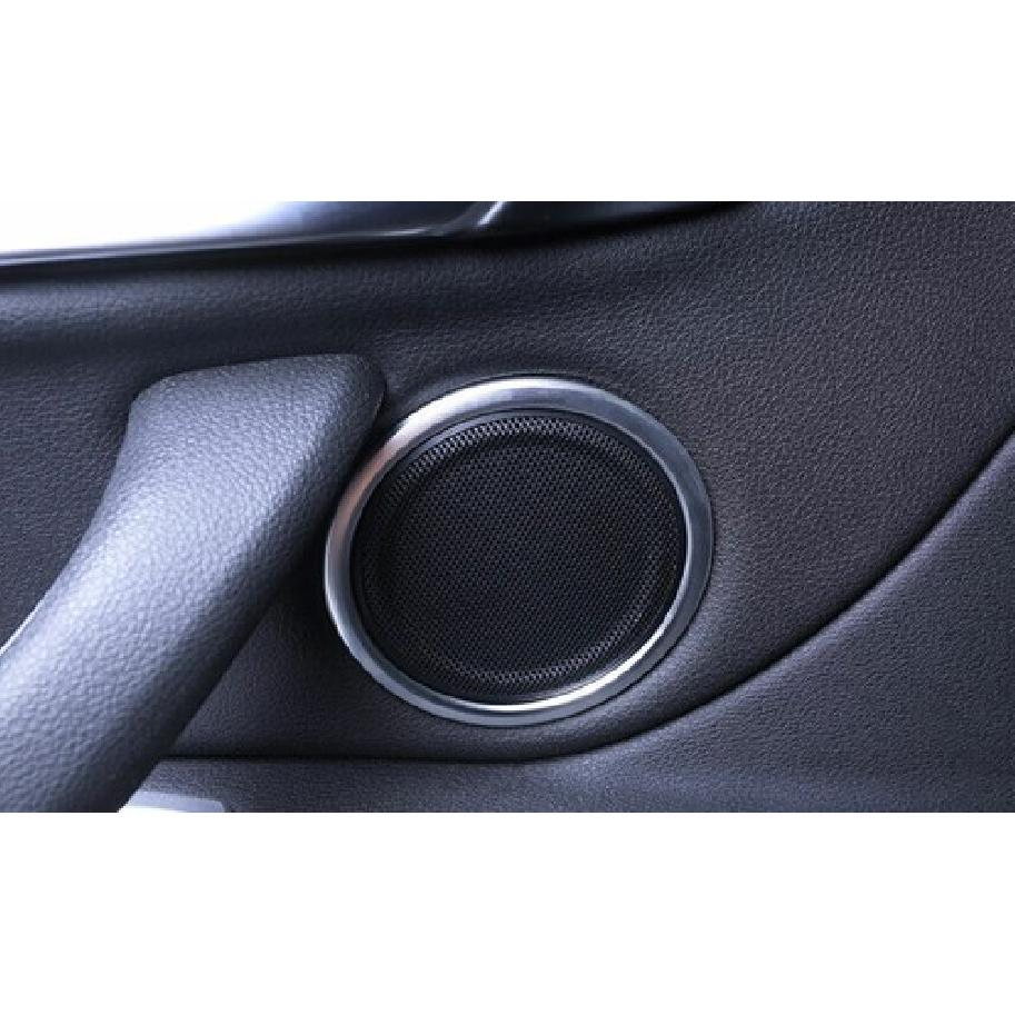 Fit For BMW X1 F48 2016- Silver Steel Inner Door Speaker Ring Cover Trim 6X