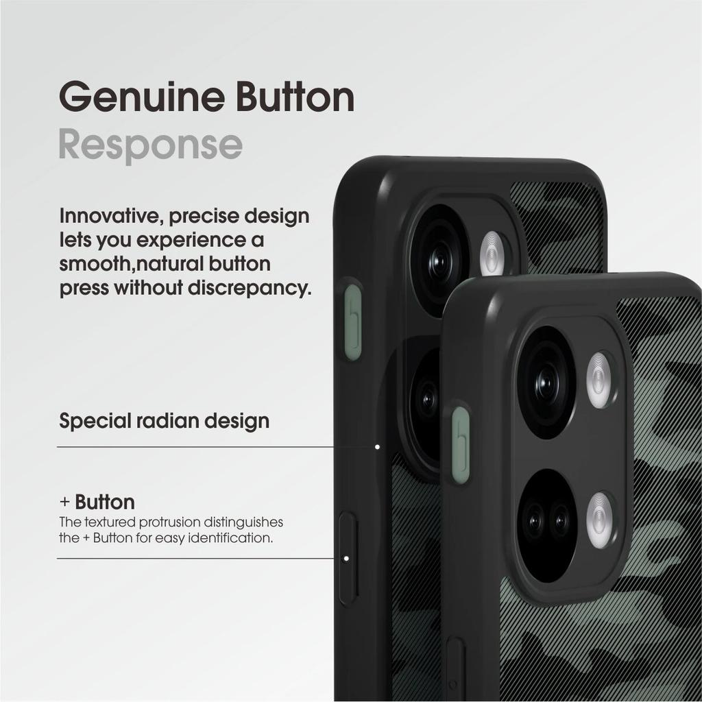 (Comes with wrist strap)IBMRS for OnePlus Ace 2V/Nord 3 5G Case, Camouflage Anti-Fingerprint Matte Clear Hard Back and Soft TPU Frame Protective Case