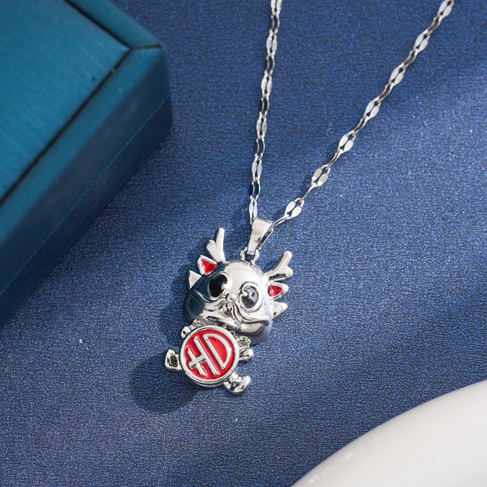 Xiaohongshu Douyin Kylin Diamond Bell Necklace – Women s Fashionable, Versatile Clavicle Chain with Lively Treasure Bowl Design