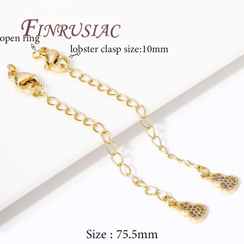 18K Gold Plated Connectors For Jewelry,Extension Extender Tail Chains with Lobster Clasps For Jewelry,DIY Bracelets Accessories