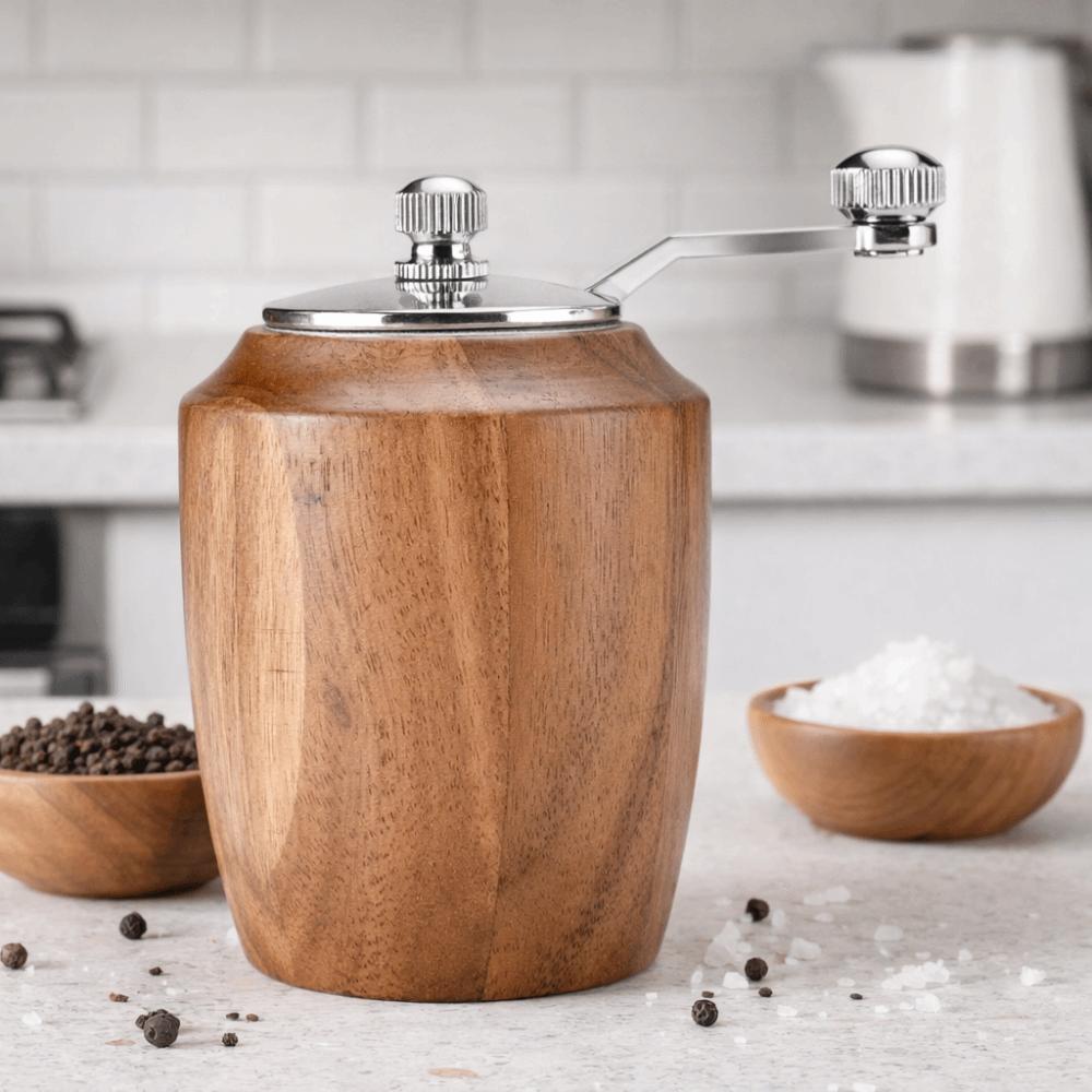 Manual Wooden Salt Pepper Grinder Adjustable Coarseness Pepper Grinding Bottle BBQ Salt Mill  Steak