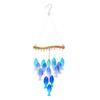 23" Handmade Fish-Shaped Seaside Wind Chime with Blue Beach Glass Ornament