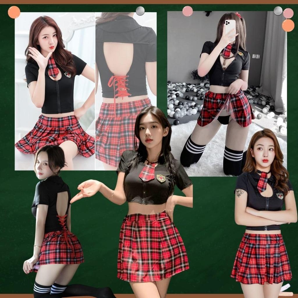 BeLoved Idol Value Full Set Moe Anime Babydoll Lingerie Uniform School Girl Lolita JK High School Babydoll Cute Gift Cosplay Costume Halloween Costume