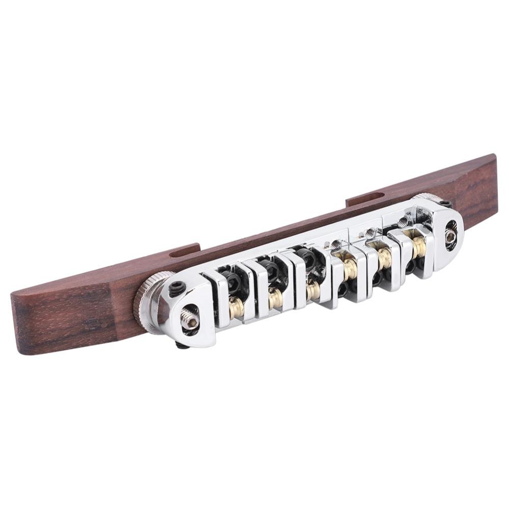 Silver Color Rosewood Bridge Wood And Metal Guitar Parts Guitar Saddles Guitar Bridge Guitar Parts
