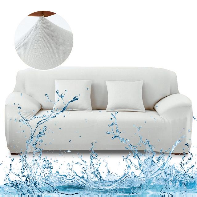 

Водонепроницаемые чехлы для диванов, эластичные однотонные L-образные чехлы для углового кресла, дивана, защита для гостиной 4-Seat 235-300cm белый