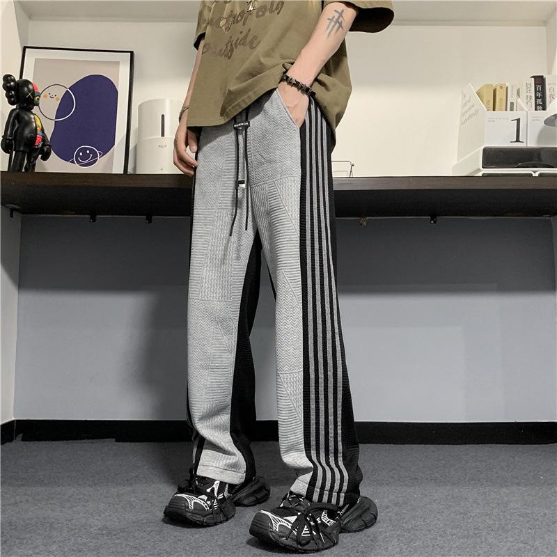 Men's Striped Casual Wide-Leg Pants: Korean Style Summer Trousers for Students and Trendsetters