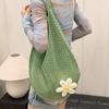 2026 Fashi Women Weave Flower Shoulder Bag Portable Women's Bag For Shopping Korean Persality Female Tote Bag
