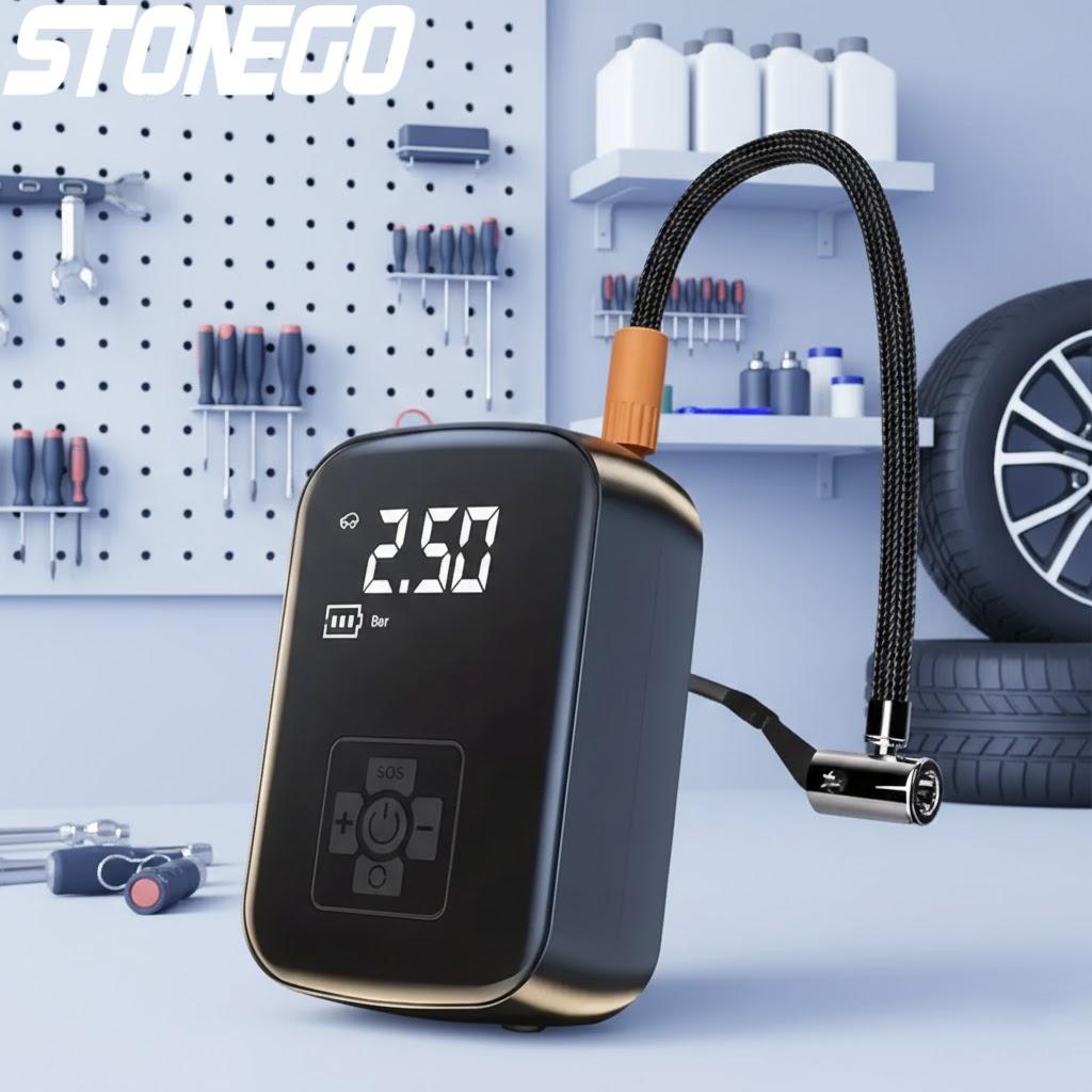 Portable Wireless Car Tire Inflator Air Compressor Digital LCD Pump for Motorcycle Bicycle Boat Inflatable Tires and Balls