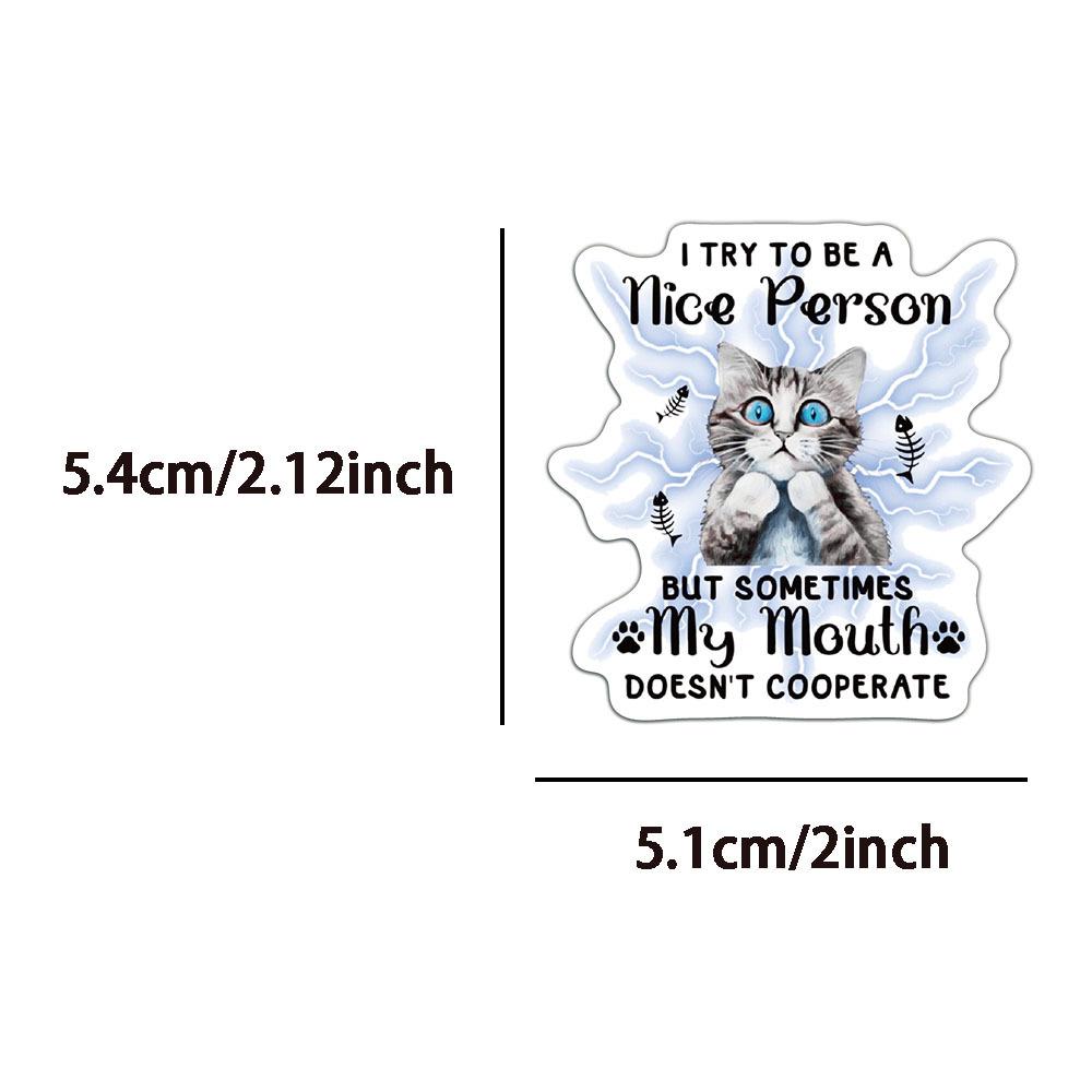 50 Creative and Funny Animal Quotes English Decorative DIY Hand Account Stickers Notebook Mobile Phone Case Tablet Stickers