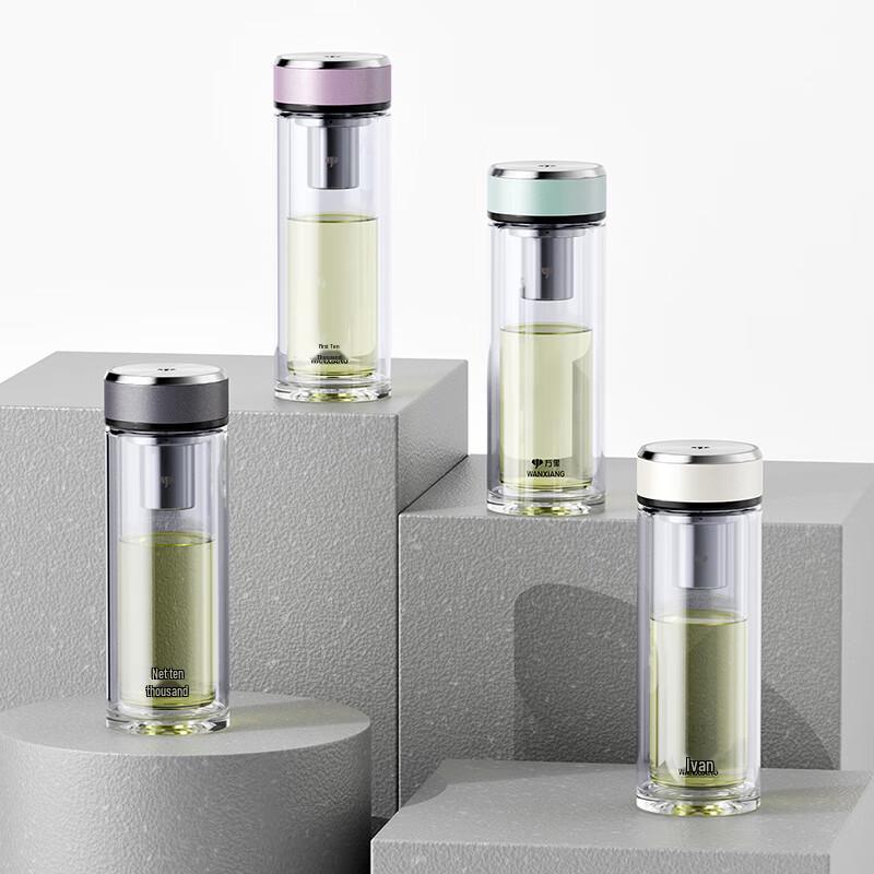Wanxiang Double-Wall Glass Tea Bottle with Infuser